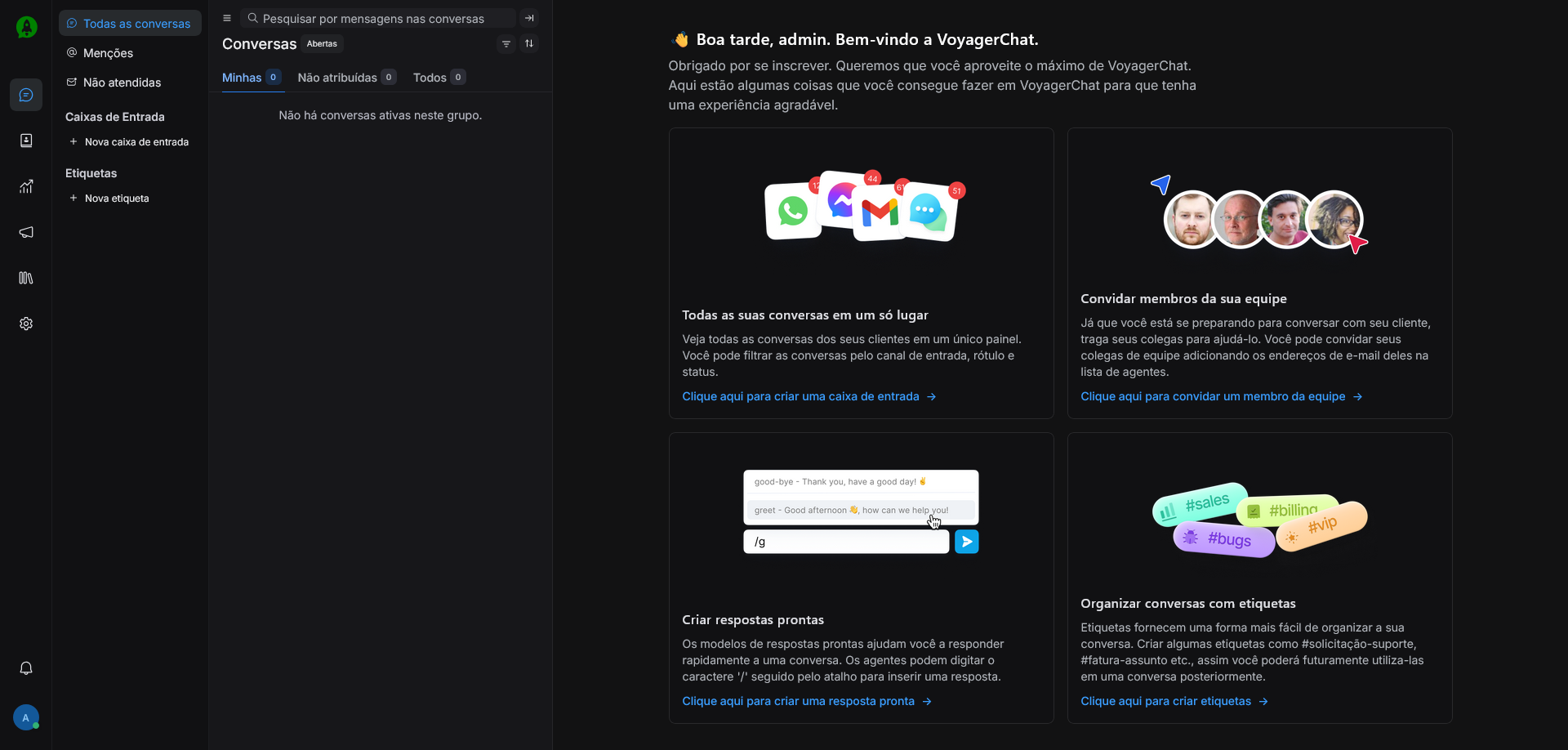 Dashboard VoyagerChat
